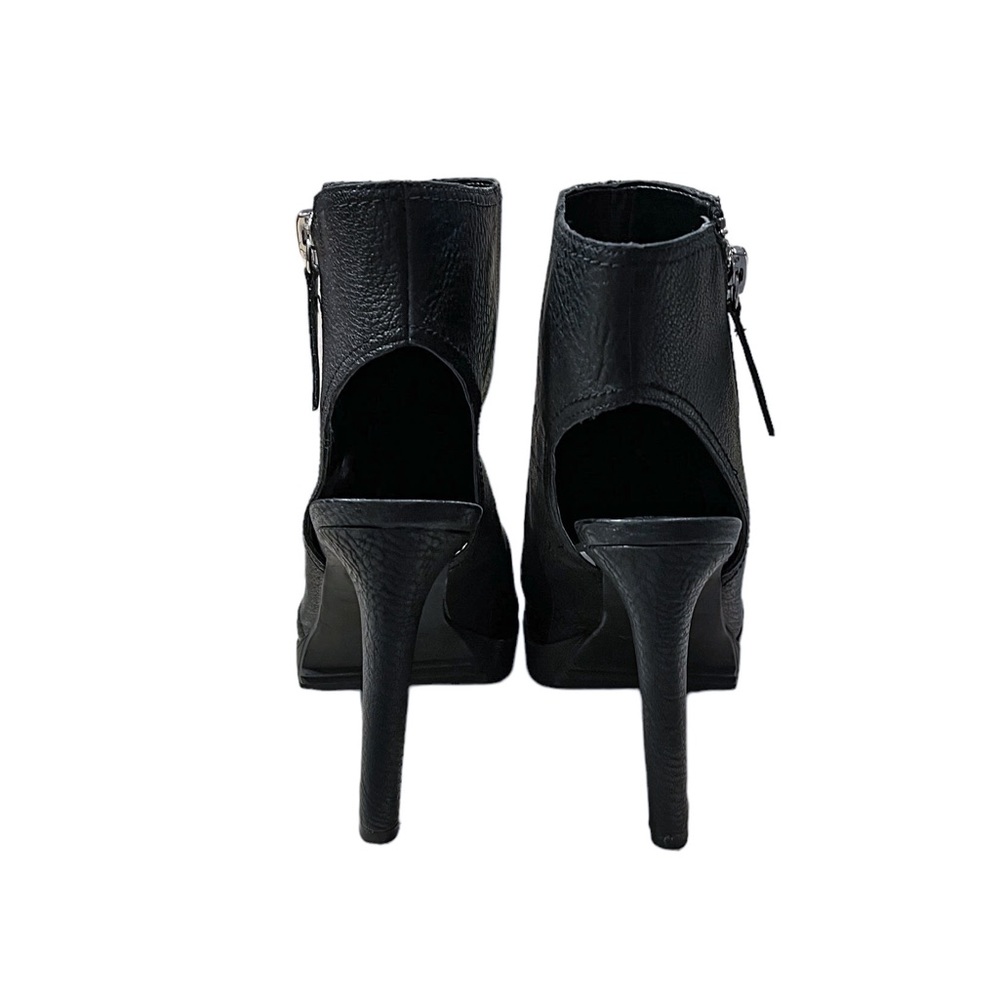 DKNY Malia Pebbled Leather Zip Up Platform Stiletto Bootie Sandals - Picture 5 of 9